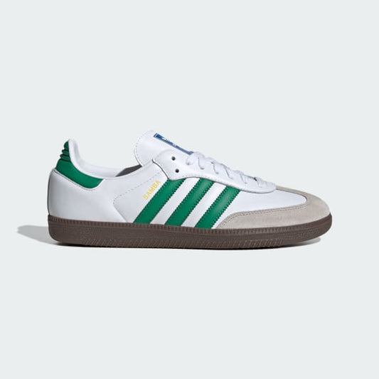 Adidas White Samba Sneakers (Green)
