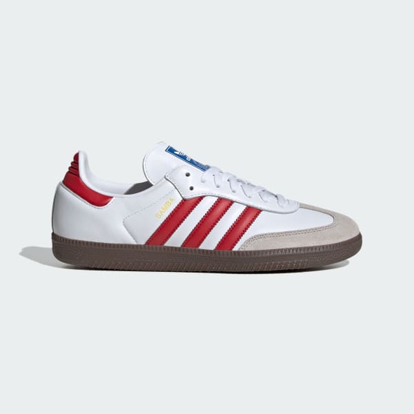 Adidas Samba White Trainers (Red)